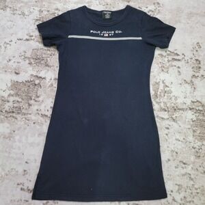 VTG Polo Jeans Co Ralph Lauren Navy Blue T-Shirt Mini Dress Y2K Sporty Aesthetic